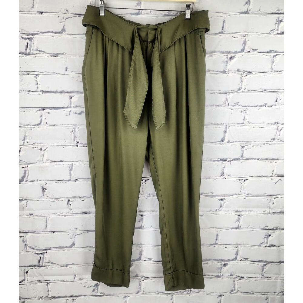 Cartonnier by Anthropologie Kingsley Pants Womens 14 Moss Tie Waist Professional